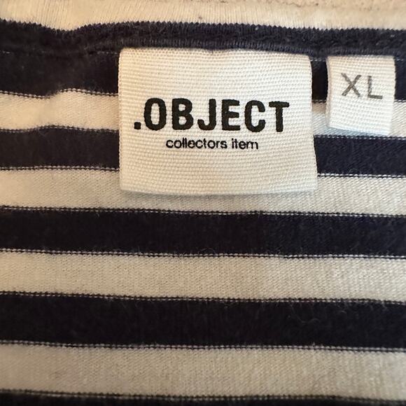 Object Collectors Item Objdira Dress sz XL Navy White Striped Cotton Pockets - Picture 3 of 11